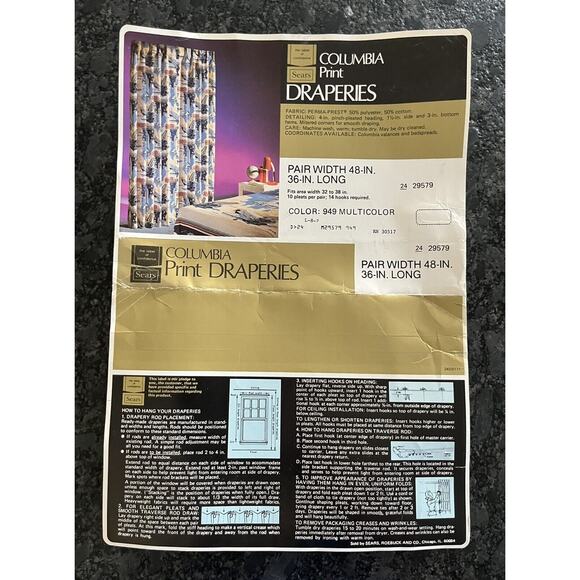 Columbia Space Shuttle NASA Sears 4 Pc Set 2 Drapes, Twin Flat Sheet, Valance - Picture 8 of 11